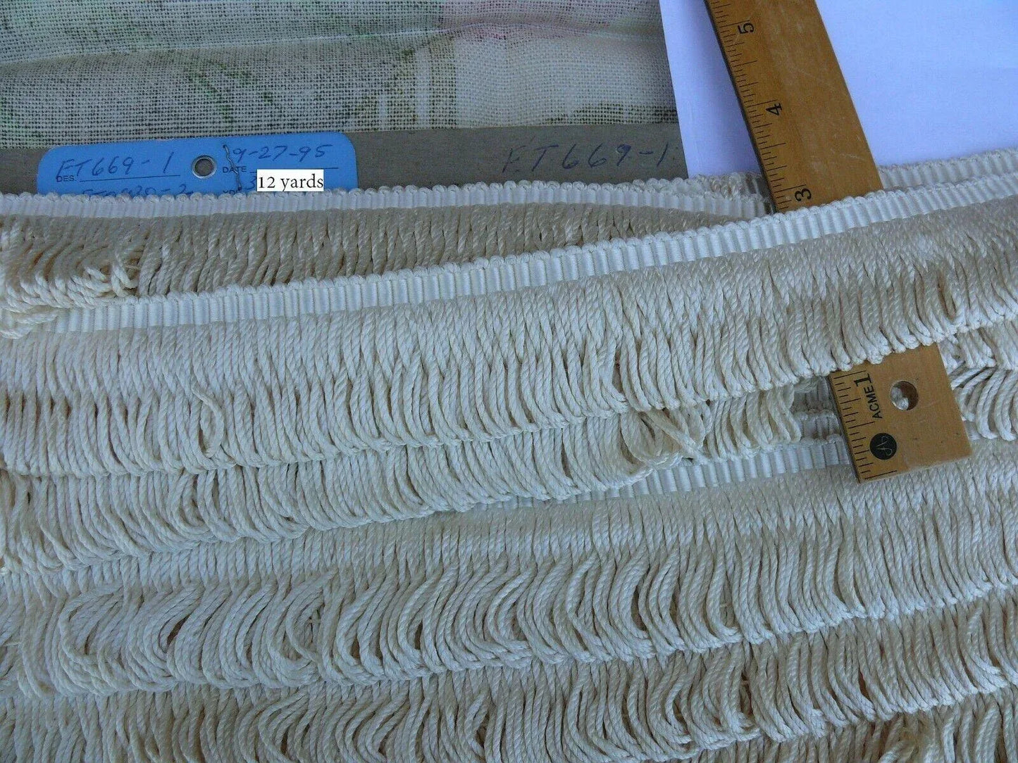 By Yard Scalamandre 100% Silk Loop Fringe Trim Cream Pearl White Ft669-1 MSRP USD 285/Y!