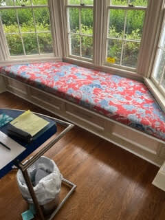 Brunschwig &amp; Fils Shishi Blue Peony &amp; Chinese Lion On Poppy Red MSRP USD336/y