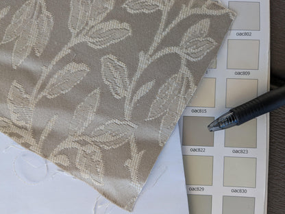 By yard Lee Jofa Gracefield Damask "LINEN" Taupe Grey Foliage Vine Cotton Art Nouveau from France MSRP 156/Y