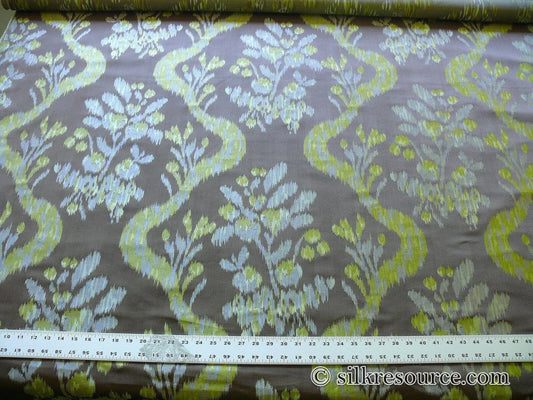 Scalamandre Visby ROSEHIP 100% SILK Lampas SHADOW BROWN Old World Weavers MSRP USD 896/Y #1464