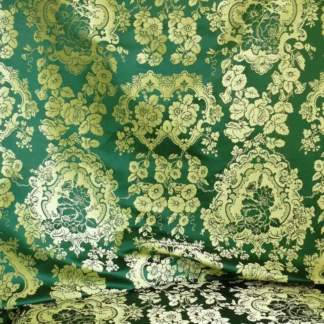 SCALAMANDRE "VILLA LOUIS" SILK BROCATELLE EMERALD GREEN MSRP$500