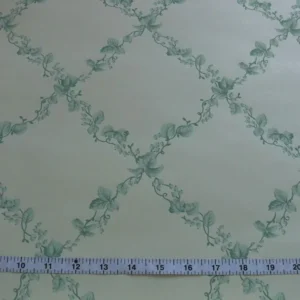 LEE JOFA SUMMER TRELLIS GREEN ON EGGSHELL Wallpaper Single Roll