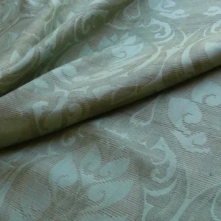 BTY SCALAMANDRE "FU-XIAN FLORAL" 100% SILK DAMASK AQUA