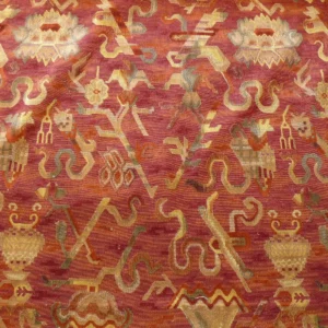CLARENCE HOUSE TAPESTRY EPINGLE BRAHMAPUTRA IN RED ORANGE BTY