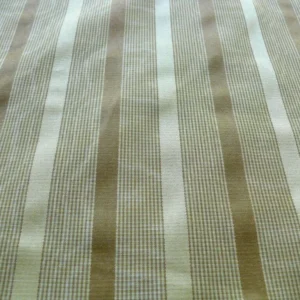 CLARENCE HOUSE BROWN ALMOND & GOLD SILKY STRIPE BTY (#1240)