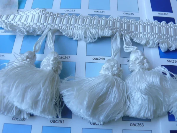 Scalamandre 100% Silk Tassel Fringe SNOW White MSRP$259/Y BTY