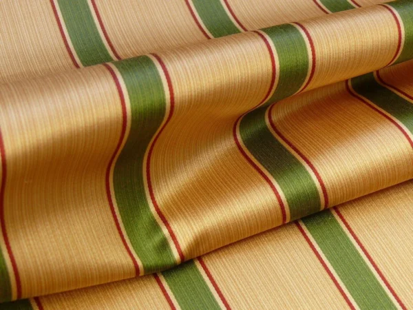 KRAVET COUTURE FINERY STRIE STRIPE CLASSY GOLD RED GREEN SATIN S