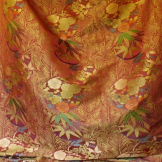 KRAVET COUTOUR IMPERIAL KIMONO SILK LAMPAS RED BTY MSRP$270/YD