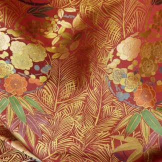 KRAVET-COUTOUR IMPERIAL KIMONO SILK LAMPAS RED MSRP-270Y