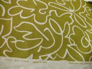 SCALAMANDRE YANG LINEN PRINT GREEN WHITE BEIGE MSRP $225/Y