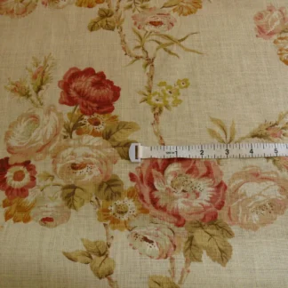 LEE JOFA WESTON LINEN ROSE PRINT RED PINK ROSE TREE MSRP$168/Y