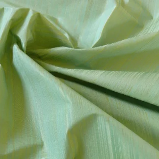 SCALAMANDRE MIRAGE 100% SILK SELF STRIE SPRING GREEN SILK TAFFET