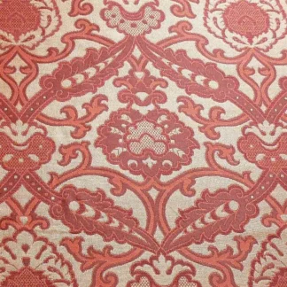 LEE JOFA CRESCENT SILK DAMASK GARNET RED BTY MSRP$198/Y