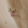 LEE JOFA FLEURIR SILK SAND PALE GOLD WITH PINK FLOWER EMBROIDERY