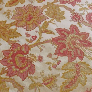 HiEND EXCLUSIVE CLASSIC SILK LAMPAS JACOBEAN FLOWER PINK+GOLD+CR