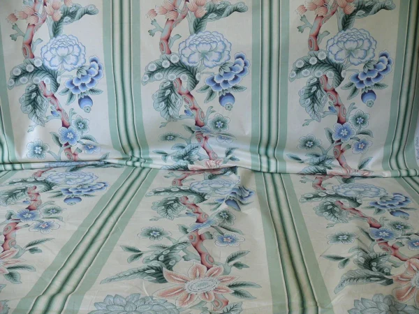 BRUNSCHWIG & FILS K'ANG HSI COTTON PEONY CHINOISERIE MINT GREEN