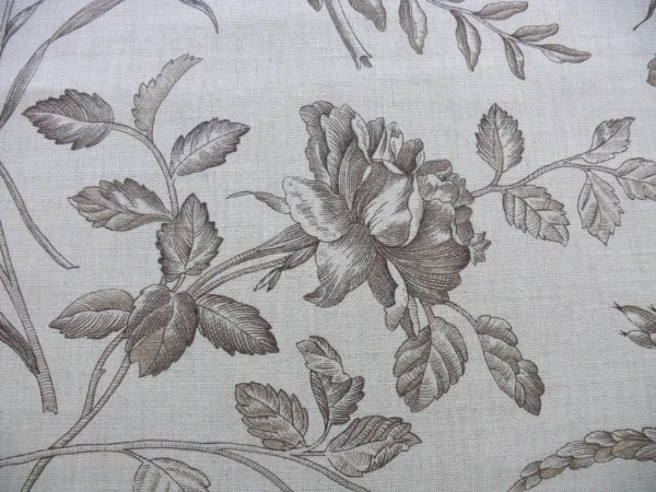 SCALAMANDRE HOPE FRENCH TOILE COTTON TULIP ROSE SUNFLOWER COFFEE