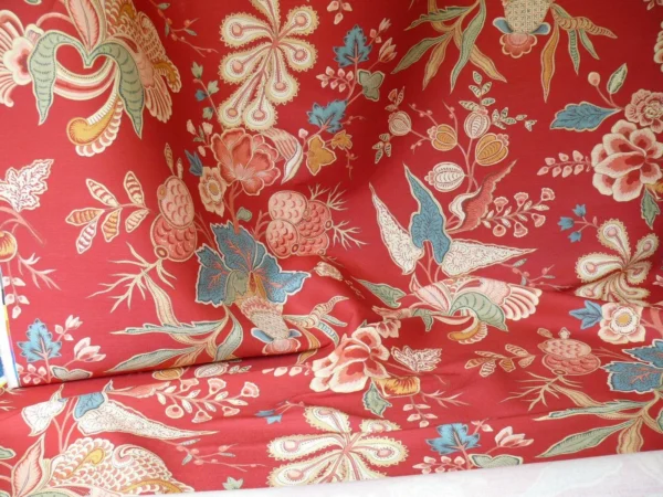 CLARENCE HOUSE Bangalore LINEN PRINT ROSE RED FLORAL MSRP $250/Y
