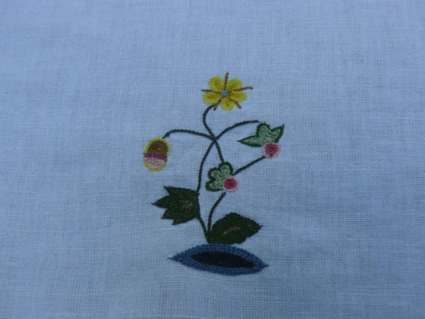 LEE JOFA DERBY EMBROIDERY HAND CREWEL LINEN SMALL SPRIG MSRP336Y