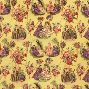 5Y LEE JOFA ENGLISH COUNTRY POLISHED COTTON "GARDEN PARTY" YELLO