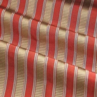 Scalamandre 100%Silk Shirred Stripe Red Bronze MSRP$322/Y