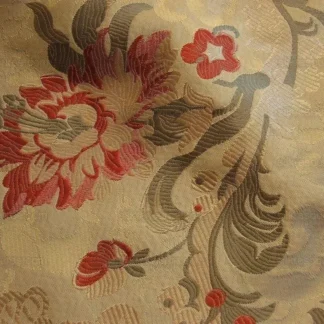 Scalamandre 100%Silk Lampas Louis XV Red Gold BTY