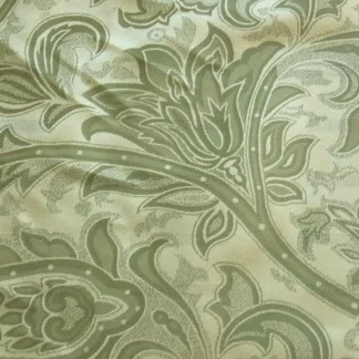 100%Silk Damask Paisley Damask Sage Silver