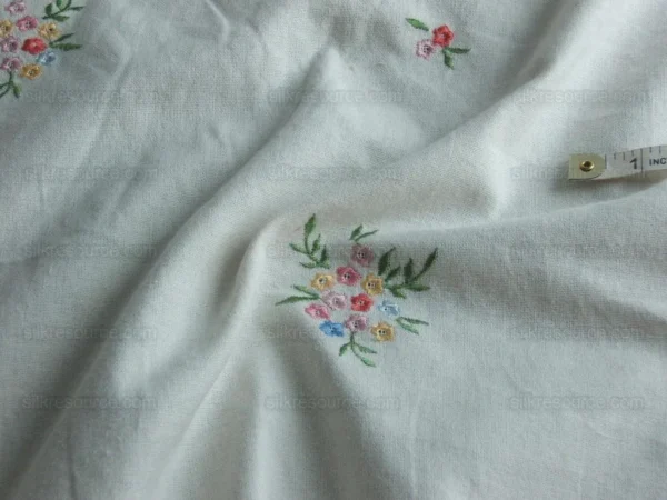 Sweet Fluer Embroidery White Cotton Intricate SPECIAL ORDER