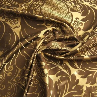 BEACON HILL CLASSY Chippendale 100%Silk Brocade Chocolate