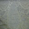BTY FAB 100% SILK LAMPAS CASHMERE PAISLEY "PEWTER" SILVER