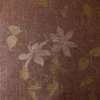 HiEND 100%SILK LAMPAS DECO VINE FLOWER "COFFEE" BROWN BTY