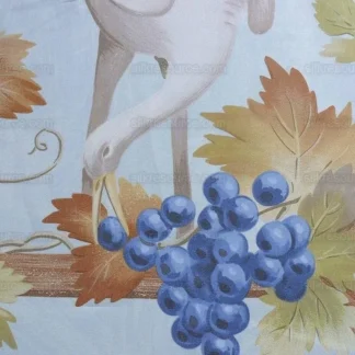 BRUNSCHWIG & FILS "AFFRESCO AIRONE"COTTON CRANE GRAPE