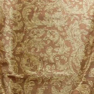 100% SILK DAMASK VINE W PIN STRIPE "JAVA" BROWN