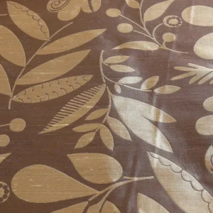 100% SILK DAMASK FAIRY TALE TREE OF LIFE "CHOCOLATE" BROWN BTY