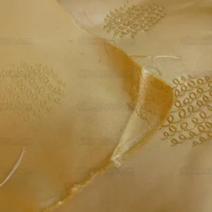 100% SILK DAMASK LOOP DOODLE "BUTTERSCOTCH" YELLOW BTY