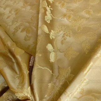 100%SILK DAMASK SUMMER BERRY "SUNKISSED" GOLD