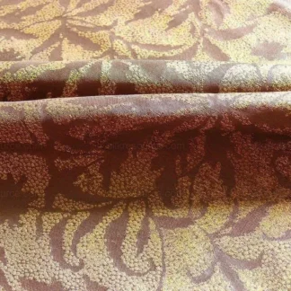 100% SILK JAQUARD PALM LEAF "AUTUMN" BROWN