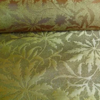 100% SILK JAQUARD PALM LEAF "FIR" GREEN