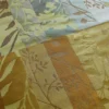 100% SILK LAMPAS BOTANICAL SILHOUETTE RECTANGLES "QUINCE" GOLD