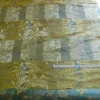 100% SILK LAMPAS BOTANICAL SILHOUETTE RECTANGLES "SPRING" GOLD