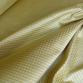 100% SILK JACQUARD DASHED SQUARE TEXTURE "SESAME" GOLD