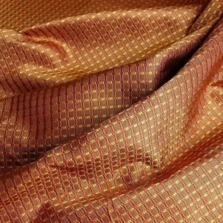 100% SILK JACQUARD DASHED SQUARE TEXTURE "ZINNIA" BROWN