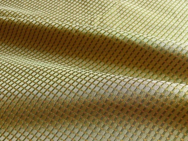 100% SILK JACQUARD DASHED SQUARE TEXTURE "PARSLEY" GREEN