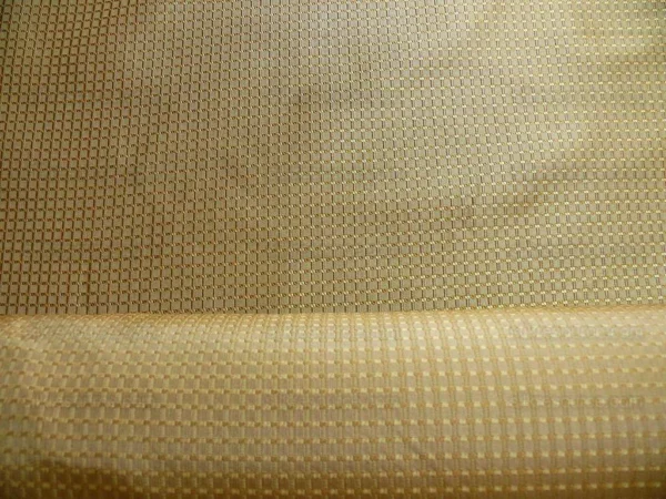 100% SILK JACQUARD DASHED SQUARE TEXTURE "COIN" GOLD