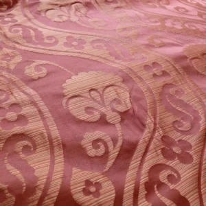 HIGH END 100%SILK DAMASK PEONY RIVER "SPICE" RED