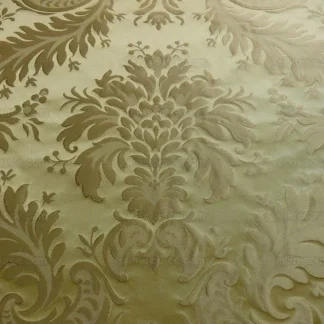 100% SILK DAMASK CLASSY LOTUS "SESAME" GOLD BTY