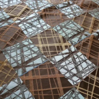 100% SILK JACQUARD MIRROR SQUARE "BAMBOO" BROWN