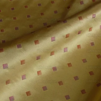 Hi End 100% SILK LAMPAS DIAMOND DOT "CITRUS" YELLOW