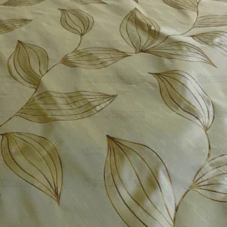 100% SILK LAMPAS MODERN VINE "MOONSCAPE" CREAM