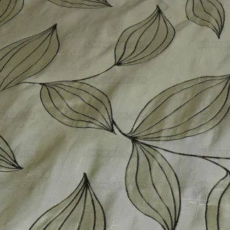 100% SILK LAMPAS MODERN VINE "SILVER"